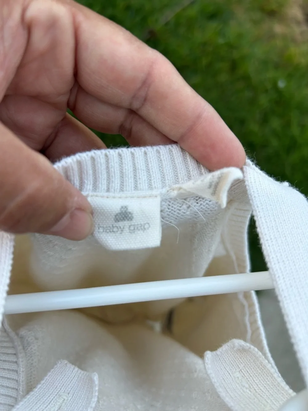 GAP Cream Knit Baby Overalls
